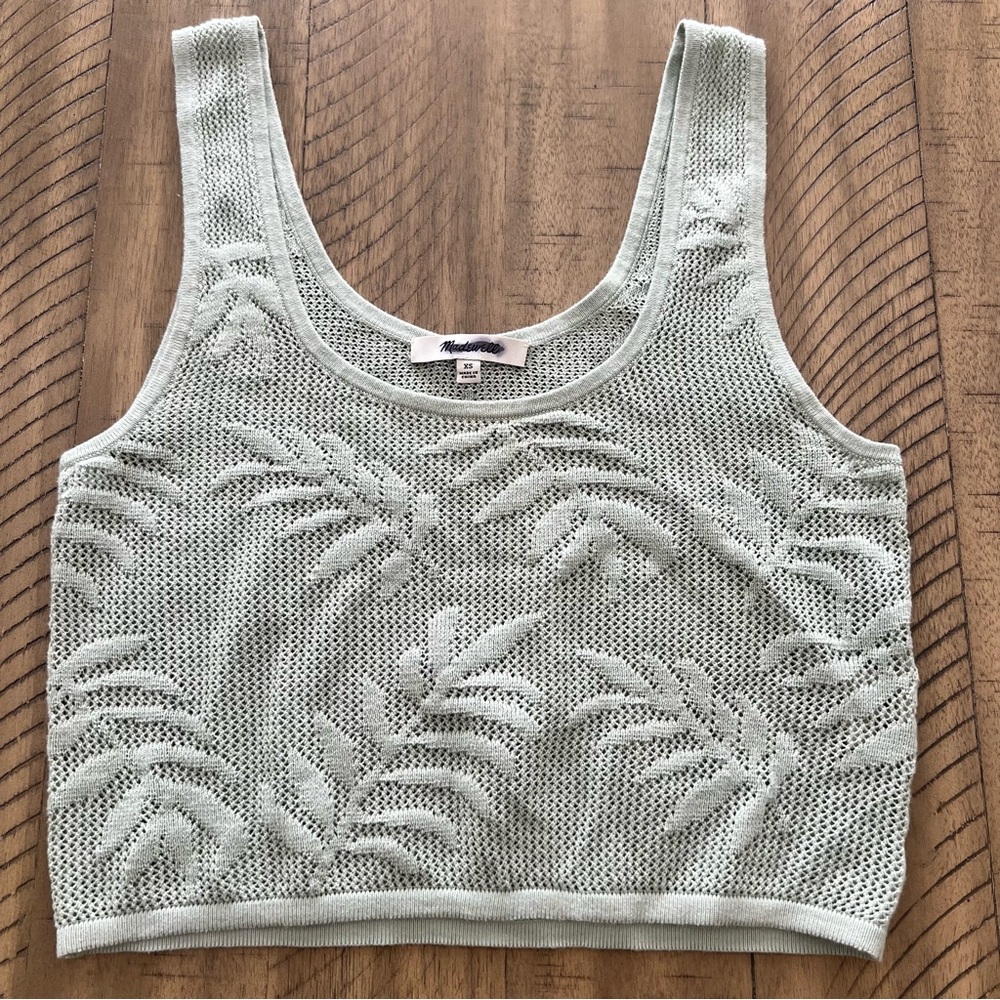Madewell Palm-Stitch Crop Sweater Tank size XS - Picture 2 of 7